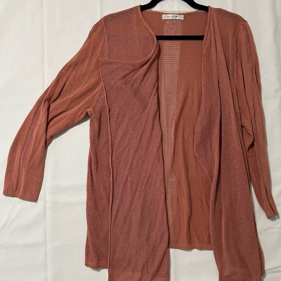 August Silk Rust Open Knit Cardigan - Picture 1 of 5